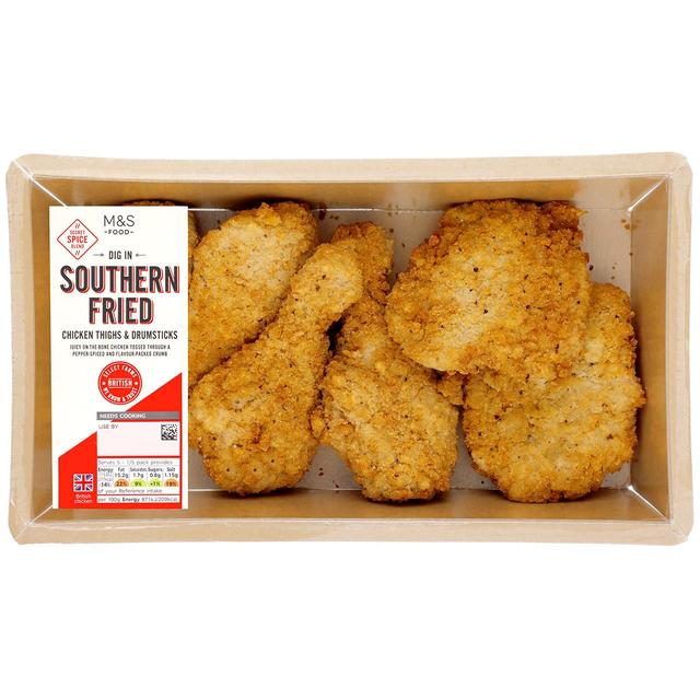 M & S British Southern Fried Chicken Thighs & Drumsticks, 750g
