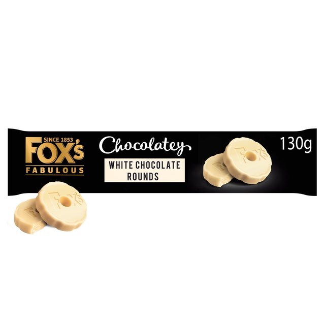 Fox’s Biscuits Chocolatey White Chocolate Rounds, 130g