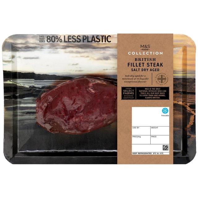 M & S Salt Dry Aged Fillet Steak, Typically: 197g