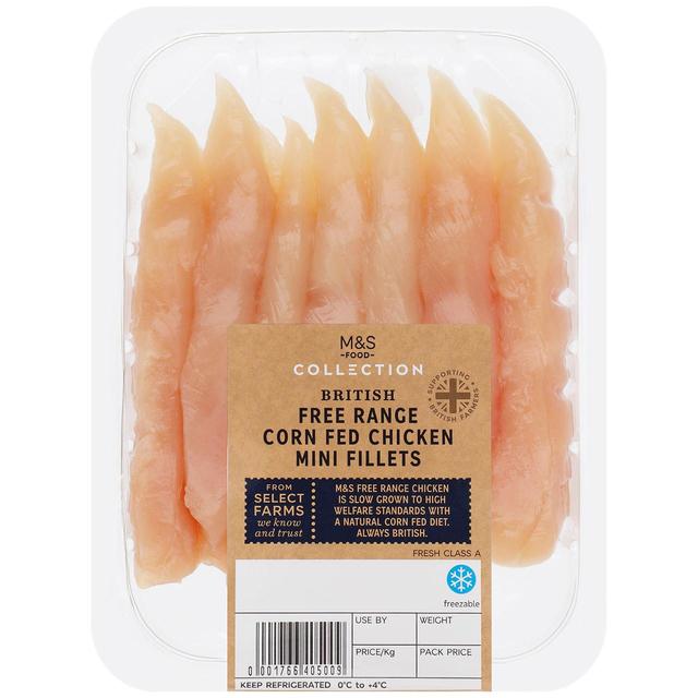 M & S Select Farms British Free Range Corn Fed Mini Chicken Fillets, Typically: 265g