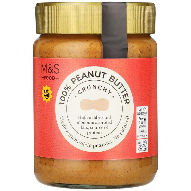M & S 100% Crunchy Peanut Butter, 340g