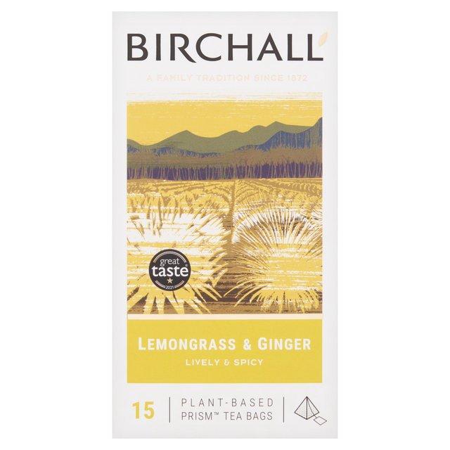 Birchall Lemongrass & Ginger Tea Bags, 15 Per Pack