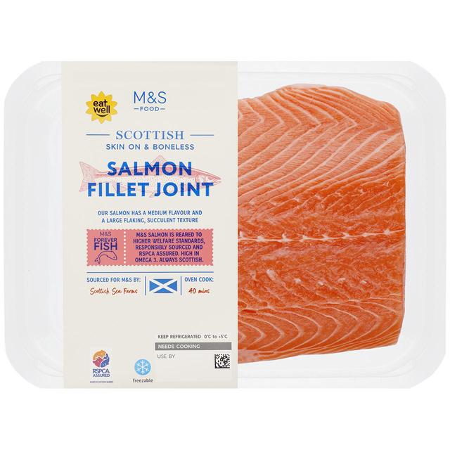 M & S Scottish Salmon Fillet Joint Skin On, 500g