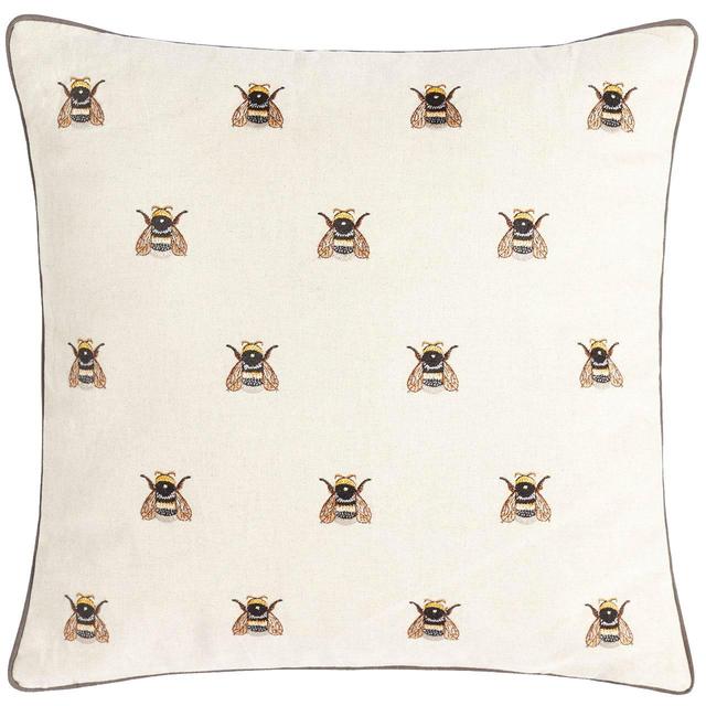 M & S Medium Repeat Bee Cushion, Neutral 45X45.0cm