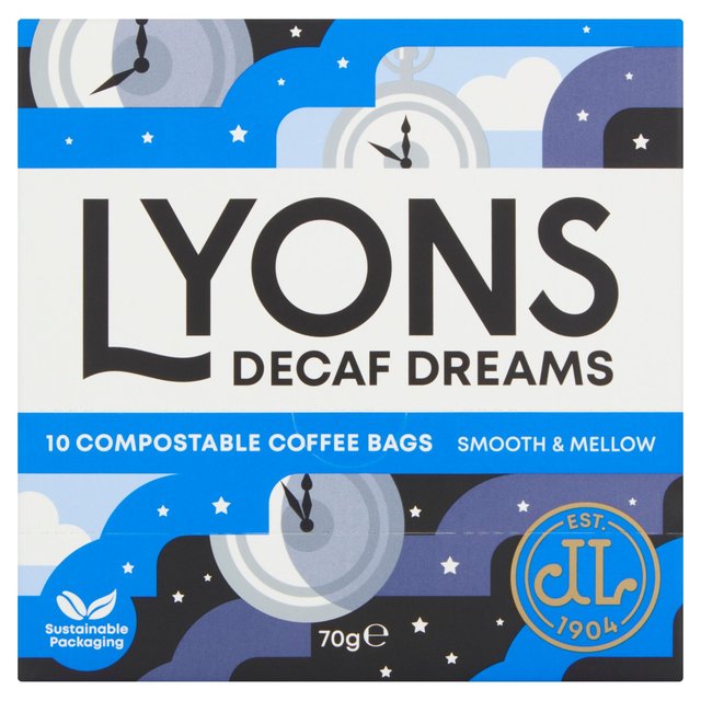 UCC Lyons Decaf Dreams Coffee Bags, 10 Per Pack