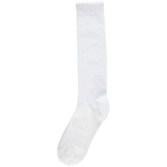 M&S Girls Knee High Socks, Size 4-7, White | Ocado