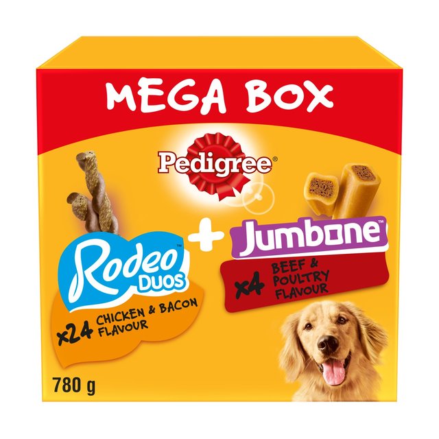 Pedigree Rodeo Duos & Jumbone Medium Dog Treats Mega Box, 780g