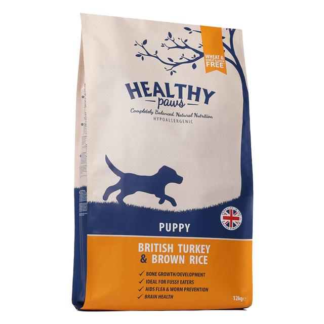 Healthy Paws British Turkey & Brown Rice Puppy Dog Food, 12kg