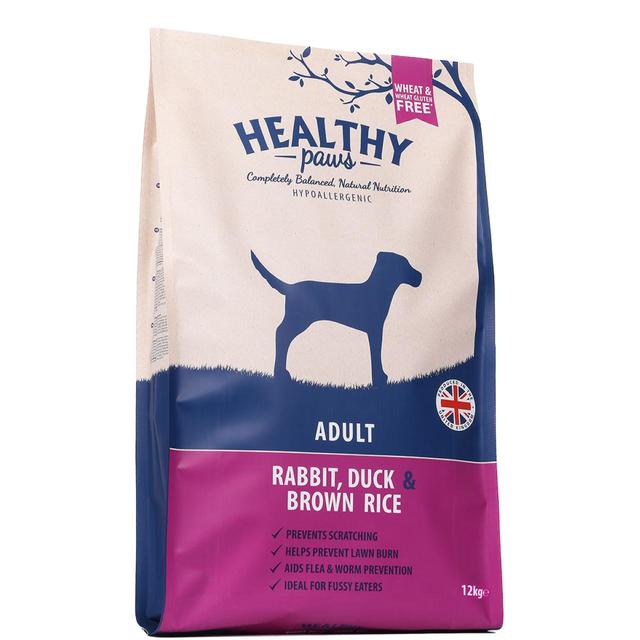 Healthy Paws Rabbit, Duck & Brown Rice Adult Dog Food, 12kg