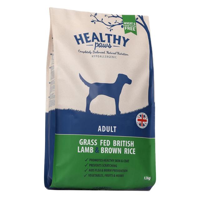 Healthy Paws Grass Fed British Lamb & Brown Rice Adult Dog Food, 12kg