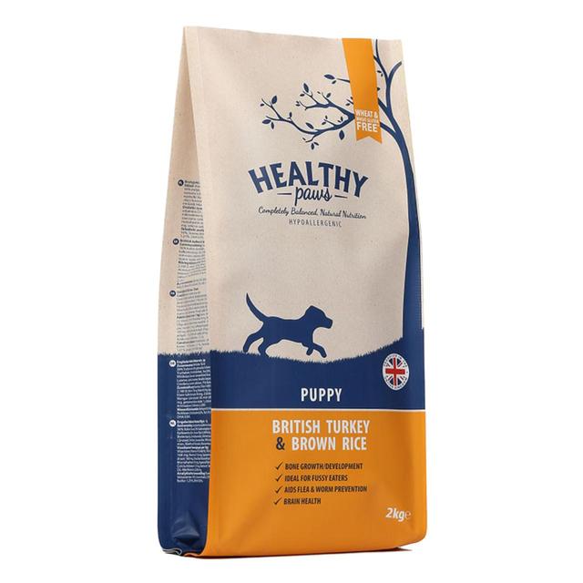 Healthy Paws British Turkey & Brown Rice Puppy Dog Food, 2kg