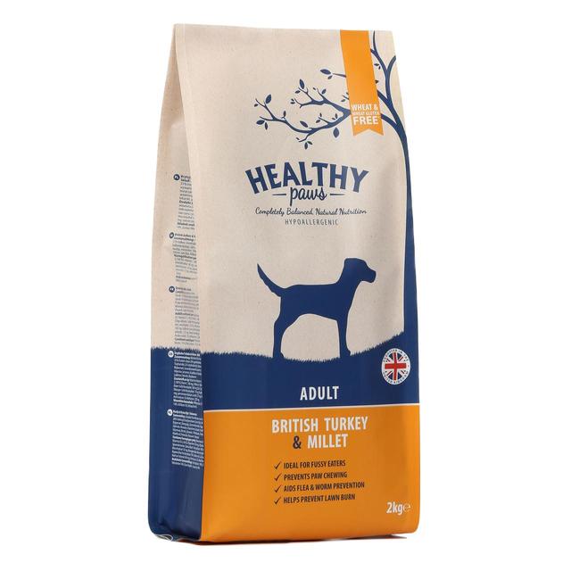 Healthy Paws British Turkey & Millet Adult Dog Food, 2kg