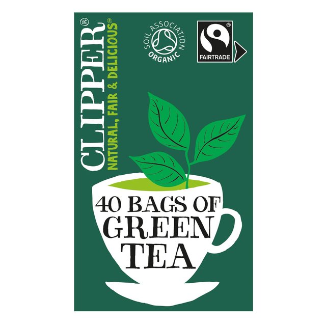 Clipper Organic & Fairtrade Green Tea, 40 Per Pack