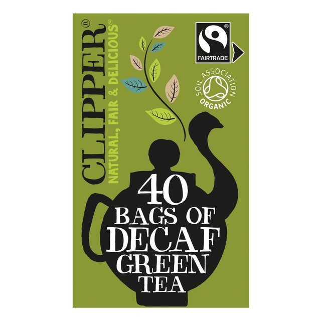 Clipper Organic & Fairtrade Decaffeinated Green Tea, 40 Per Pack