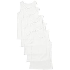 M&S Cotton Vests, 5 Pack, 2-10 Years, White