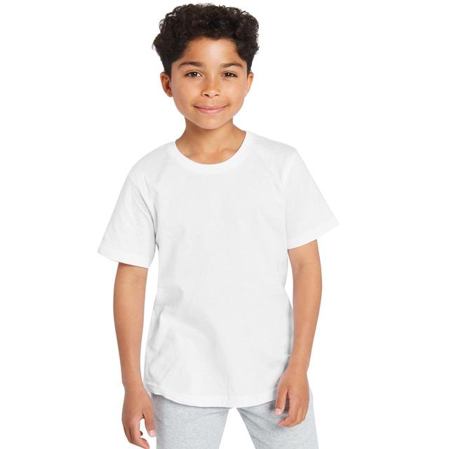 M & S Unisex Pure Cotton T-Shirts, 8-9 Years, White