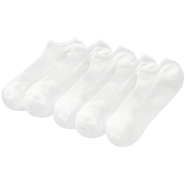 M & S Womens Comfort Trainer Liner Socks, Size 6-8, White, Size 6-8