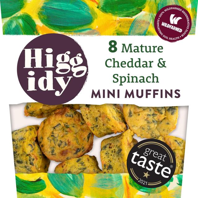 Higgidy 8 Cheddar & Spinach Mini Muffins, 160g