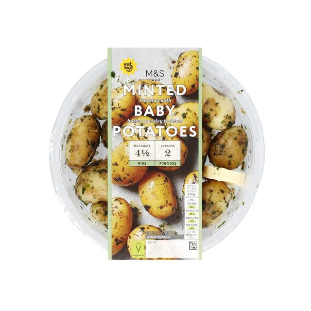 M & S Herby Minted Baby Potatoes, 385g