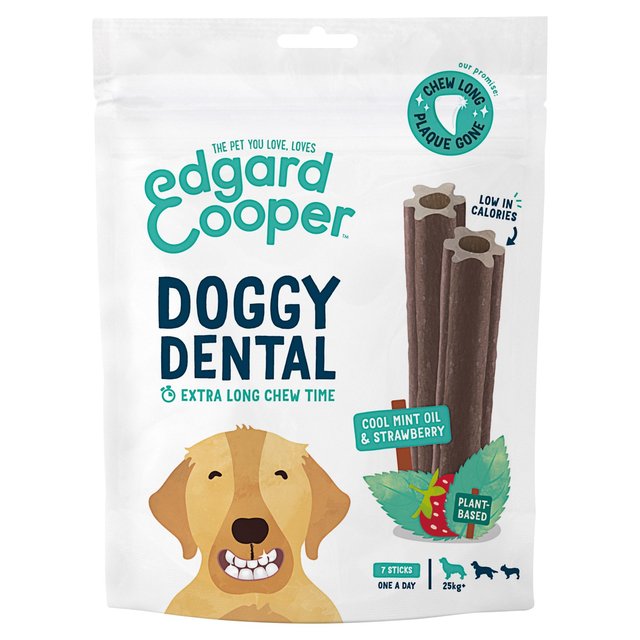 Edgard & Cooper Strawberry & Mint Large Dog Dental Sticks, 7 per Pack