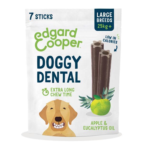 Edgard & Cooper Apple & Eucalyptus Large Dog Dental Sticks, 7 per Pack