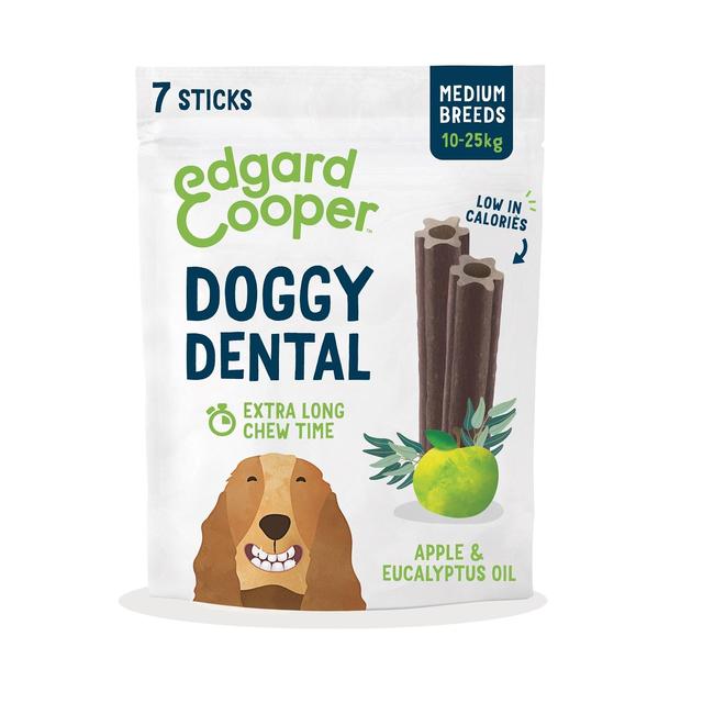 Edgard & Cooper Apple & Eucalyptus Medium Dog Dental Sticks, 7 per Pack