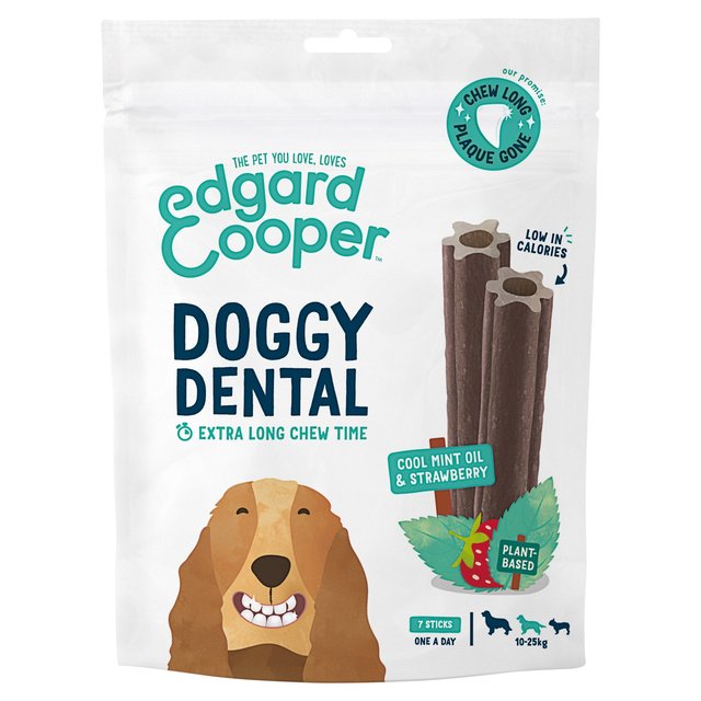 Edgard & Cooper Strawberry & Mint Medium Dog Dental Sticks, 7 per Pack
