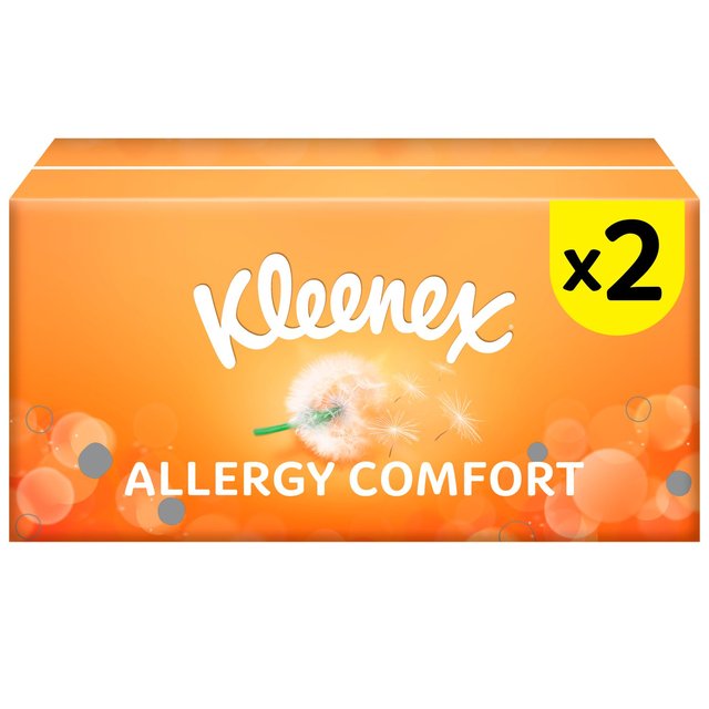 Kleenex Hayfever Allergy Comfort Facial Tissues, Twin Box, 2 x 56 per Pack