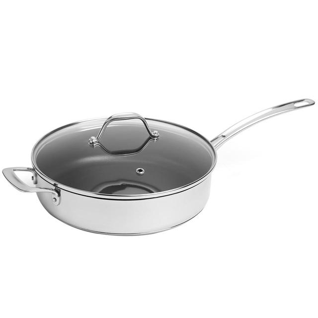 M & S Stainless Steel Non-Stick Saute Pan