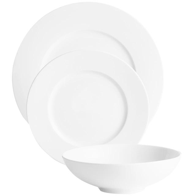 M & S Maxim White Porcelain Dinner Set, 12 per Pack
