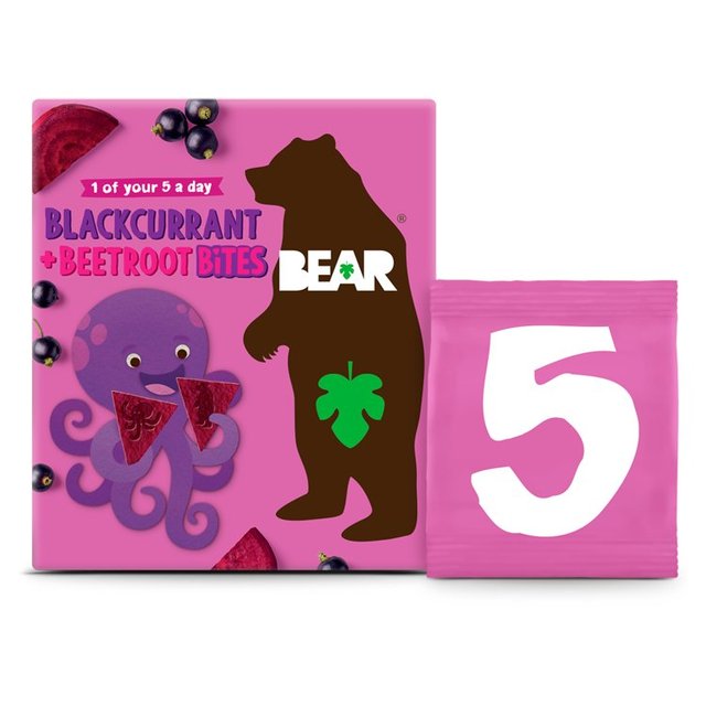 Bear Bites Fruit & Veg Shapes Blackcurrant & Beetroot Multipack, 5 x 18g