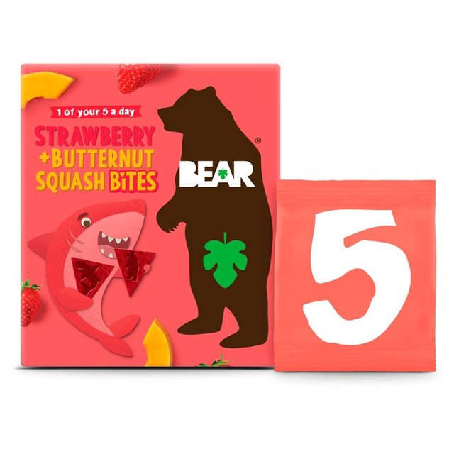 Bear Bites Fruit & Veg Shapes Strawberry & Butternut Squash Multipack, 5 x 18g