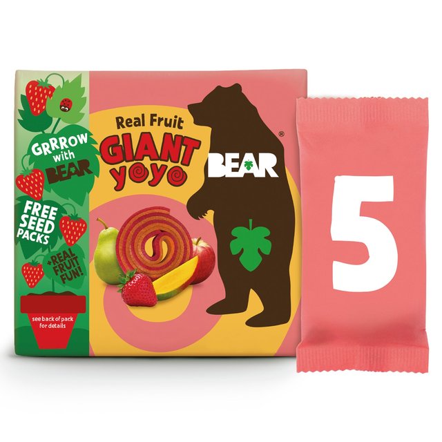 Bear Giant Fruit Yoyos Strawberry & Mango Multipack, 5 x 20g