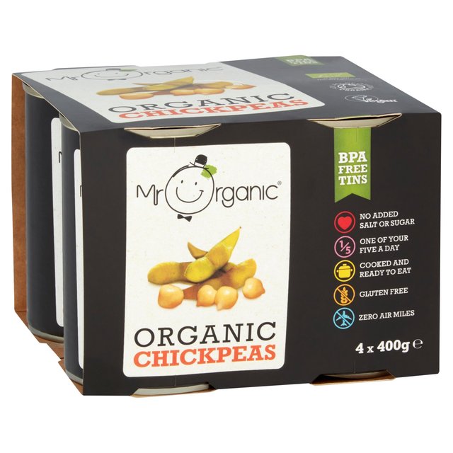 Mr Organic Chickpeas, 4 x 400g