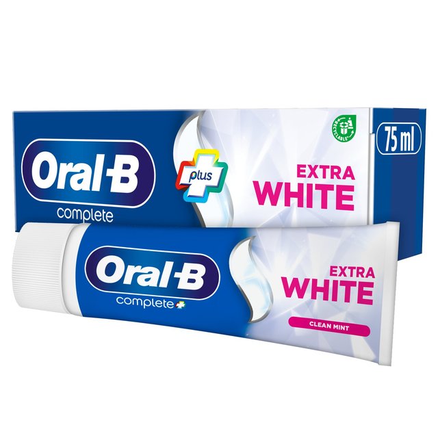 Oral-B Complete Plus Extra White Cool Mint Toothpaste, 75ml