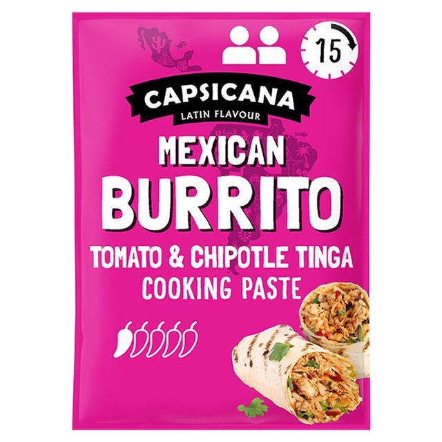 Capsicana Mexican Tomato Chipotle Burrito Cooking Paste Serves 2 Mild, 60g