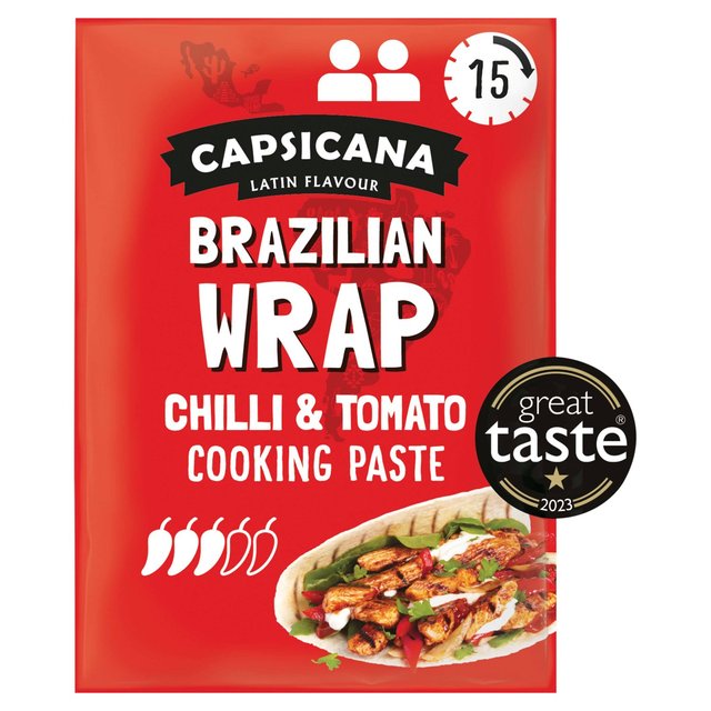 Capsicana Brazilian Chilli & Tomato Fajita Cooking Paste Serves 2 Medium, 60g