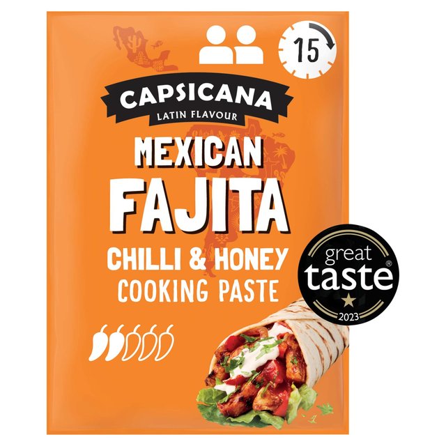 Capsicana Mexican Chilli & Honey Fajita Cooking Paste Serves 2 Medium/Mild, 60g