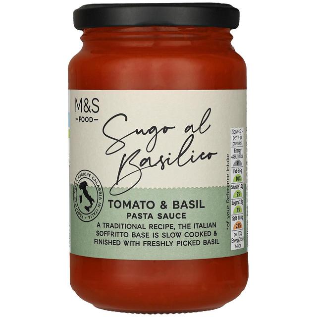 M & S Made In Italy Tomato & Basil Pasta Sauce, 340g