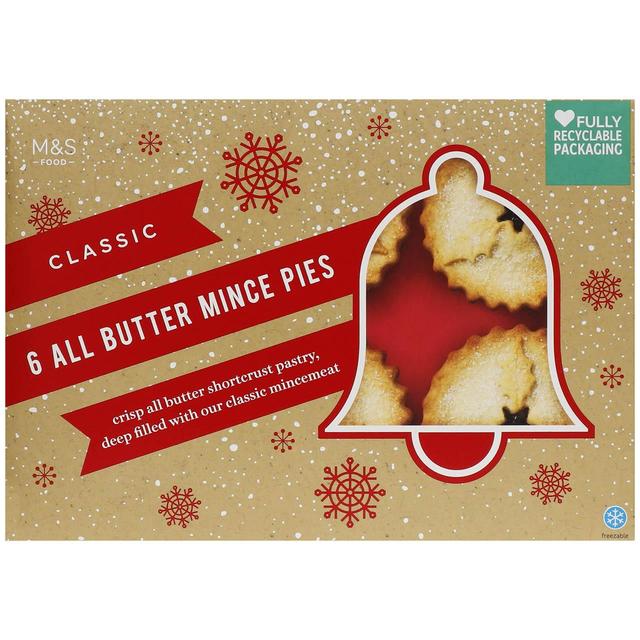 M & S 6 All Butter Mince Pies, 350g