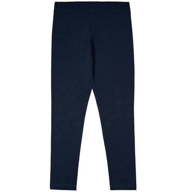 M & S Girls Cotton Leggings With Stretch 7-8 Years, Navy