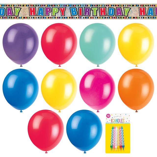 Multicoloured Birthday Party Kit, 50 Per Pack