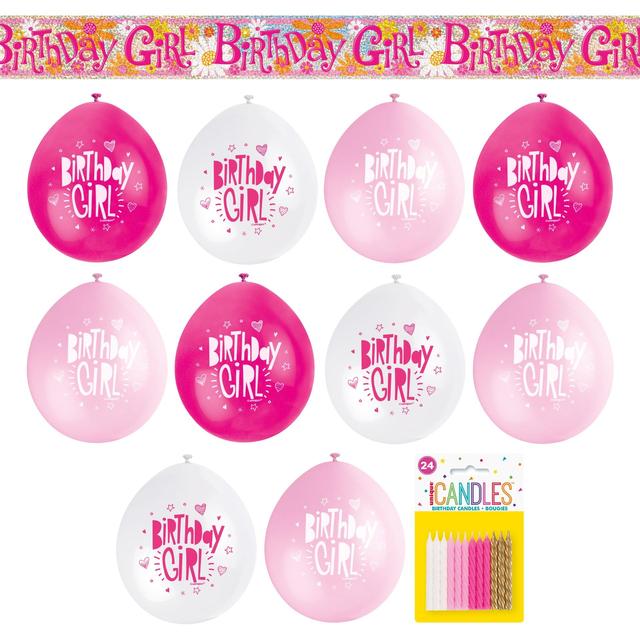 Pink Birthday Party Kit, 3 Per Pack