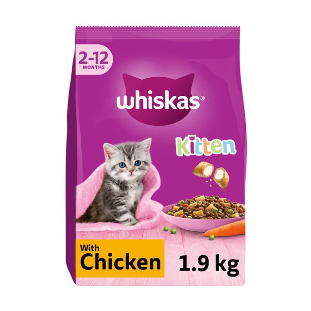 Whiskas 2-12mnths Kitten Dry Cat Food With Chicken, 1.9kg