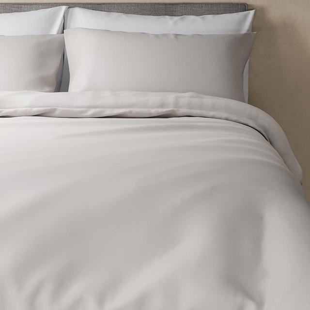 M & S Egyptian Cotton 400 Thread Count Sateen Duvet Cover Double Pearl Grey