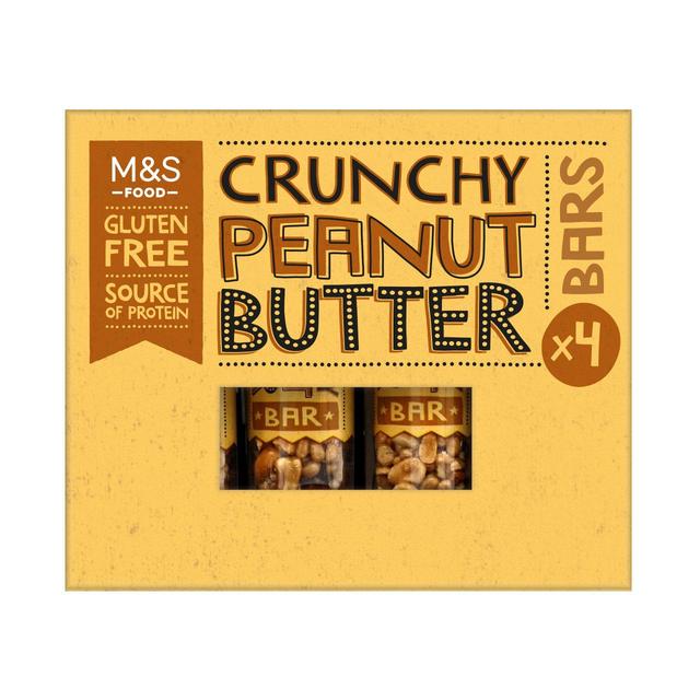 M & S Crunchy Peanut Butter Bars, 4 x 40g
