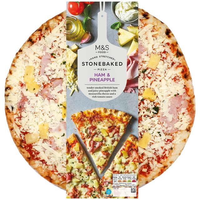 M & S Stone Baked Pizza With Ham & Pineapple, 455g