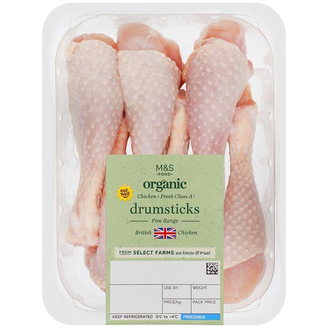 M & S Organic British Chicken Drumsticks, Typically: 500g