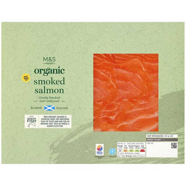 M & S Organic Smoked Salmon, 100g