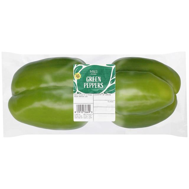 M & S Green Peppers, 2 Per Pack